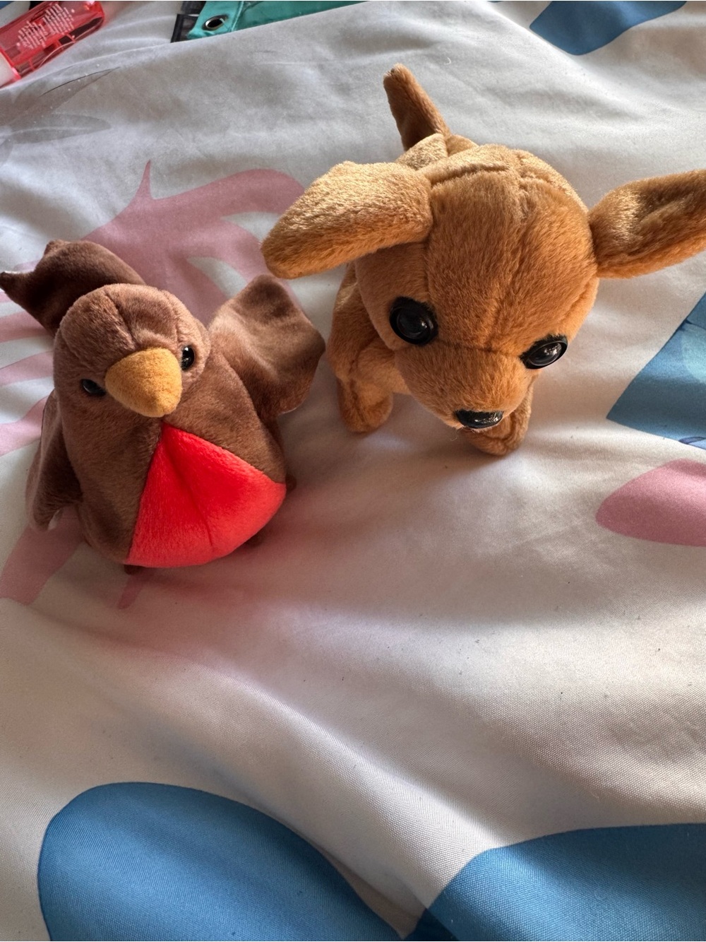 Chihuahua and Robin bird stuffed toys